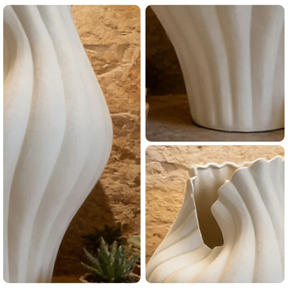 LIVARA Ceramic Vase Ornament Decorative Display Abstract Aesthetic Matte Ceramic Handcrafted Textured Finish