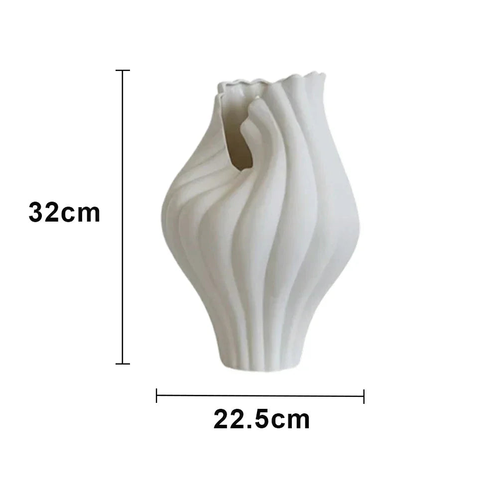LIVARA Ceramic Vase Ornament Decorative Display Abstract Aesthetic Matte Ceramic Handcrafted Textured Finish