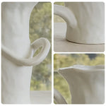 LIVARA Ceramic Vase Ornament Artistic Home Display Abstract Form Matte Ceramic Handcrafted Stone-Texture Design