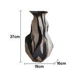 LIVARA Ceramic Vase Ornament Decorative Display Dried Rose Motif Matte Ceramic Handcrafted Textured Finish