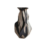 LIVARA Ceramic Vase Ornament Decorative Display Dried Rose Motif Matte Ceramic Handcrafted Textured Finish