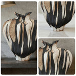 LIVARA Ceramic Vase Ornament Artistic Home Display Sculpted Dried Rose Form Matte Ceramic Handcrafted Stone-Texture Design