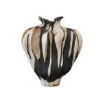 LIVARA Ceramic Vase Ornament Artistic Home Display Sculpted Dried Rose Form Matte Ceramic Handcrafted Stone-Texture Design
