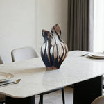 LIVARA Ceramic Vase Ornament Artistic Display Withered Rose Sculpture Matte Ceramic Handcrafted Stone-Texture Finish