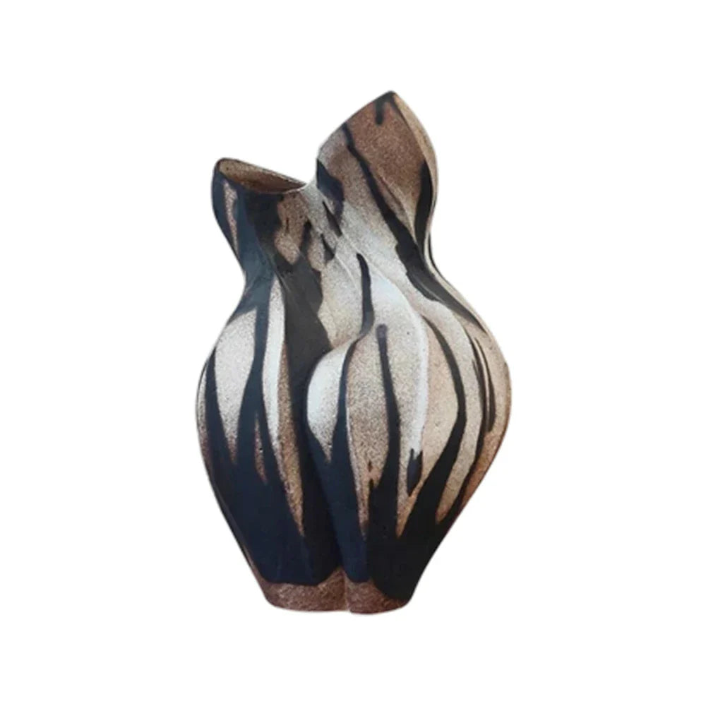 LIVARA Ceramic Vase Ornament Artistic Display Withered Rose Sculpture Matte Ceramic Handcrafted Stone-Texture Finish