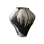 LIVARA Ceramic Vase Ornament Artistic Home Display Faded Rose Motif Matte Ceramic Handcrafted Textured Finish
