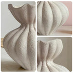 LIVARA Ceramic Vase Ornament Decorative Art Object 24cm Outer Opening Matte Ceramic Handcrafted Stone-Texture Design