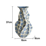 LIVARA Ceramic Vase Ornament Decorative Art Object Layered Qing Shadow Motif Matte Ceramic Handcrafted Textured Finish