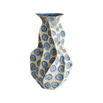 LIVARA Ceramic Vase Ornament Decorative Art Object Layered Qing Shadow Motif Matte Ceramic Handcrafted Textured Finish