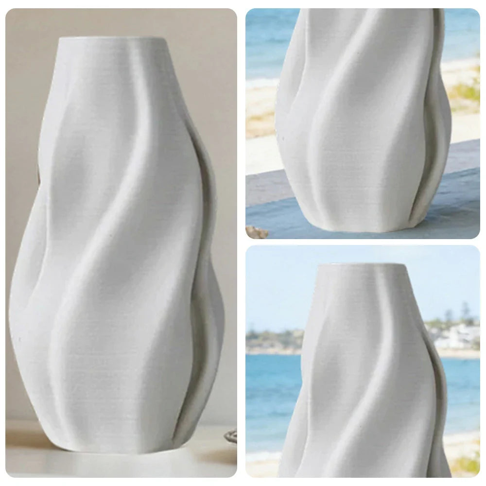LIVARA Ceramic Vase Ornament Artistic Home Display Hand-Finished Craft Matte Ceramic Stone-Texture Design