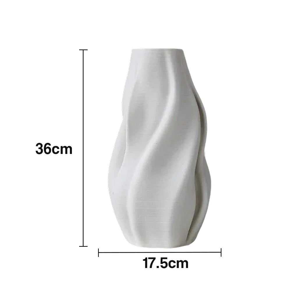 LIVARA Ceramic Vase Ornament Artistic Home Display Hand-Finished Craft Matte Ceramic Stone-Texture Design