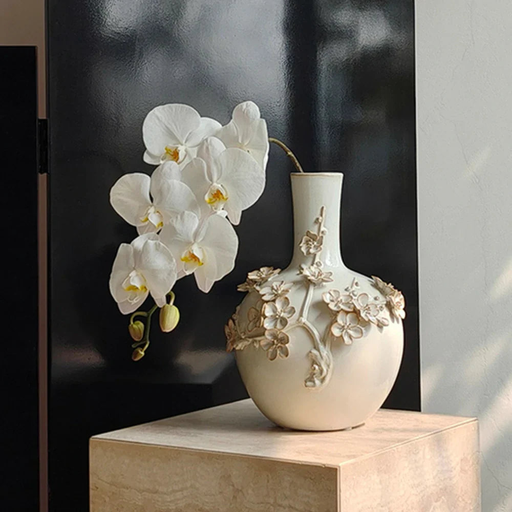 LIVARA Ceramic Vase Ornament Artistic Display Modern Minimal Space Styling Matte Ceramic
