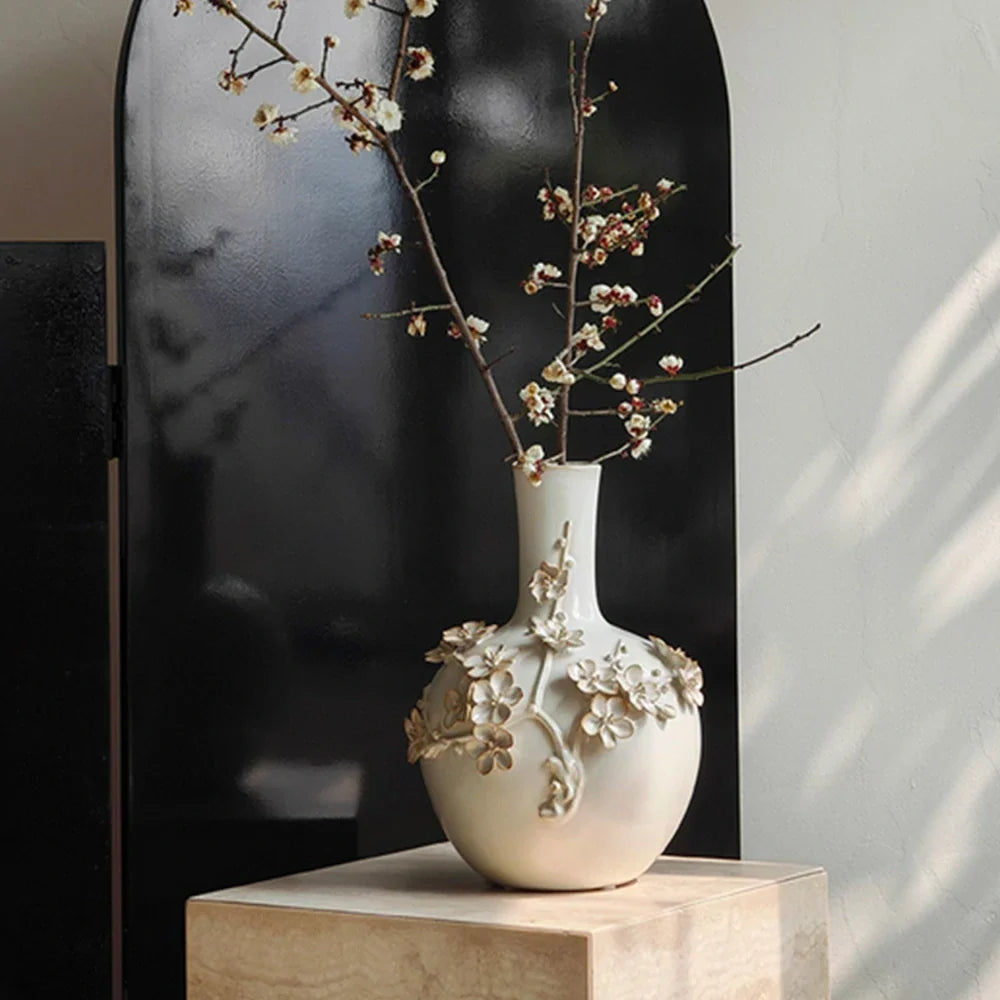 LIVARA Ceramic Vase Ornament Artistic Display Modern Minimal Space Styling Matte Ceramic