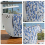 LIVARA Ceramic Vase Ornament Artistic Home Display Blue-and-White Porcelain with Indigo Dragonfish Motif Matte Ceramic Handcrafted Stone-Texture Design
