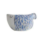 LIVARA Ceramic Vase Ornament Artistic Home Display Blue-and-White Porcelain with Indigo Dragonfish Motif Matte Ceramic Handcrafted Stone-Texture Design