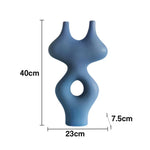 LIVARA Ceramic Vase Ornament Artistic Home Display Multi-Space Styling Matte Ceramic Handcrafted Stone-Texture Design - Blue