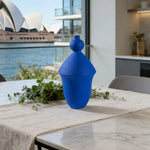 LIVARA Ceramic Vase Ornament Klein Blue Finish Artistic Home Display Multi-Space Styling Matte Ceramic Handcrafted Stone-Texture Design