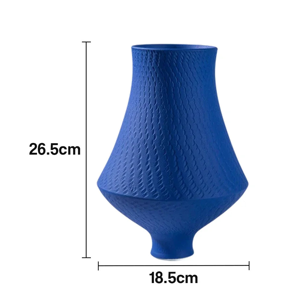 LIVARA Ceramic Vase Ornament Klein Blue Modern Design Artistic Home Decor Matte Ceramic Handcrafted Finish