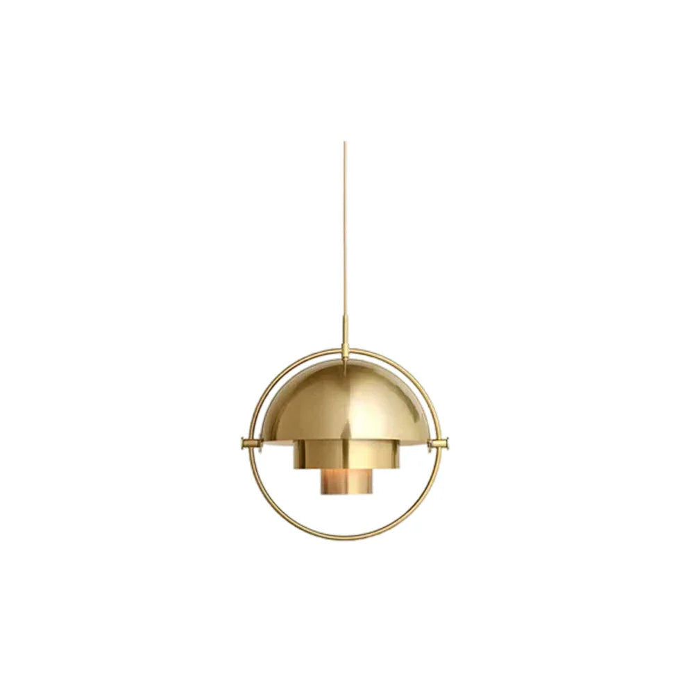 LIVARA 28/32cm Pendant Light - Modern Adjustable Brushed Metal Shade, Multi-Layer Structure, Soft Diffused Light, Refined Craftsmanship - Gold