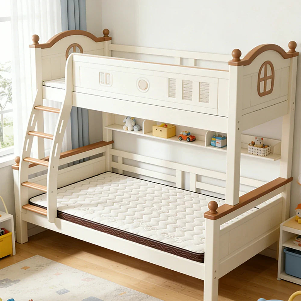 LIVARA Bunk Bed Mattress 10cm - Anti-Mite Fabric, 7cm Natural Jute Core, Firm Support, Breathable & Long-Lasting - Brown Edge