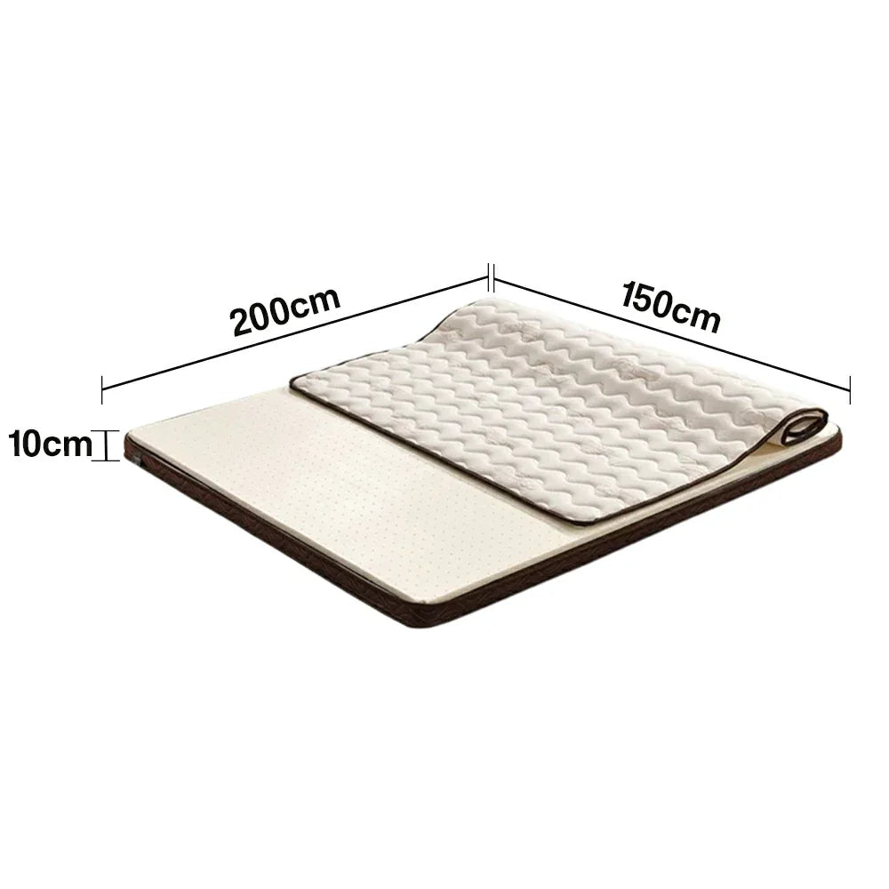 LIVARA Bunk Bed Mattress 10cm - Anti-Mite Fabric, 7cm Natural Jute Core, Firm Support, Breathable & Long-Lasting - Brown Edge