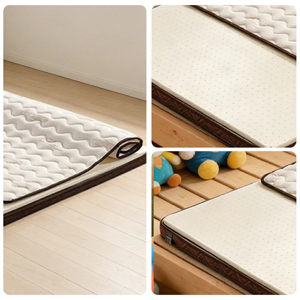 LIVARA Bunk Bed Mattress 10cm - Anti-Mite Fabric, 7cm Natural Jute Core, Firm Support, Breathable & Long-Lasting - Brown Edge