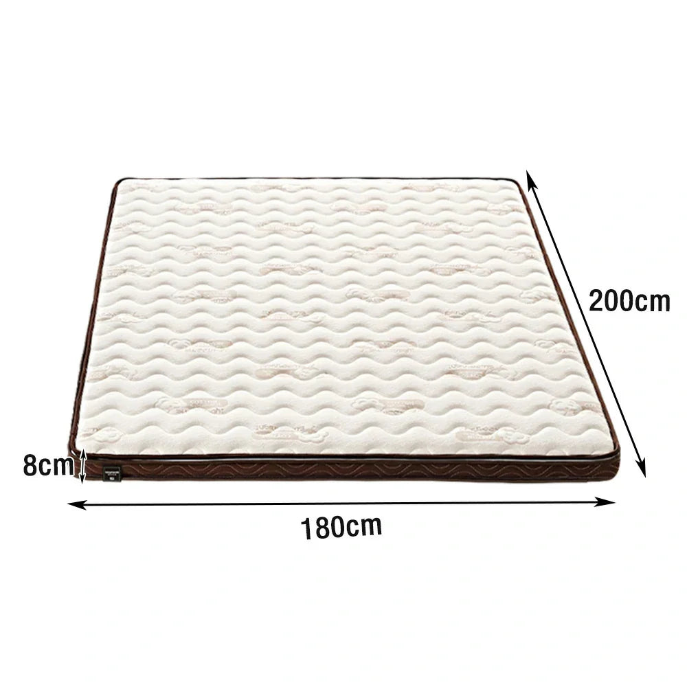 LIVARA Foldable Coir Antibacterial, Resilient Rounded - Surface, Support, Latex Thick, 120/150/180cm Breathable Safe Mattress 8cm Cotton Corners