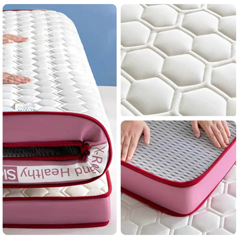 LIVARA Latex - Breathable Cotton 5cm Comfortable Support Mattress for Resilient 120/150/180cm Cover, Thick, Sleep Pink