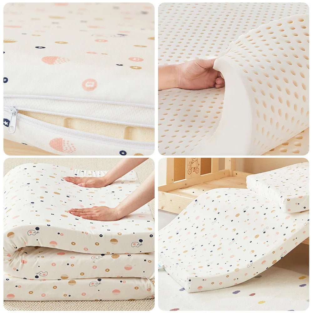 LIVARA Latex 10cm Cotton Resilient Hollow-Core, Breathable 100/120/140cm Easy Support, Thick, Mattress Removable - Covers, Storage