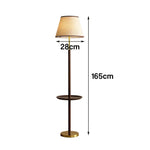 LIVARA Floor Lamp Three-Mode Lighting - Beech Wood Tabletop, Handwoven Fabric Shade, Tip-Resistant Base