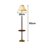 LIVARA Floor Lamp with Three Lighting Modes - Beech Wood Top, Handwoven Fabric Shade, Stable Design
