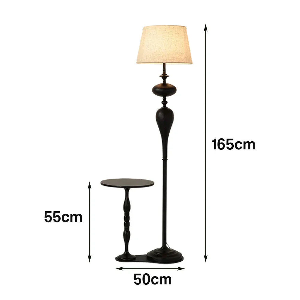 LIVARA Floor Lamp - Soft Ambient Light, Beech Wood Top, Handwoven Fabric Shade, Modern Home Style