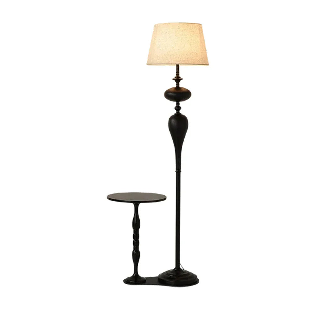 LIVARA Floor Lamp - Soft Ambient Light, Beech Wood Top, Handwoven Fabric Shade, Modern Home Style