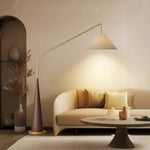 LIVARA Floor Lamp - Soft Eye-Care Lighting, Linen Fabric Shade, Flicker-Free Iron Frame - Walnut