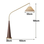 LIVARA Floor Lamp - Soft Eye-Care Lighting, Linen Fabric Shade, Flicker-Free Iron Frame - Walnut