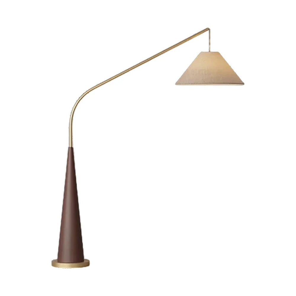 LIVARA Floor Lamp - Soft Eye-Care Lighting, Linen Fabric Shade, Flicker-Free Iron Frame - Walnut