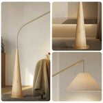 LIVARA Floor Lamp - Soft Eye-Care Lighting, Linen Fabric Shade, Flicker-Free Iron Frame - Wood