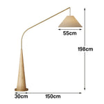 LIVARA Floor Lamp - Soft Eye-Care Lighting, Linen Fabric Shade, Flicker-Free Iron Frame - Wood