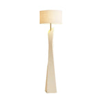 LIVARA Modern Floor Lamp - Soft Ambient Light, Elegant Style, Cylindrical Linen Shade with Resin Frame - White