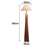 LIVARA Modern Floor Lamp - Soft Ambient Light, Elegant Style, Hat-Style Linen Shade with Resin Frame - Walnut