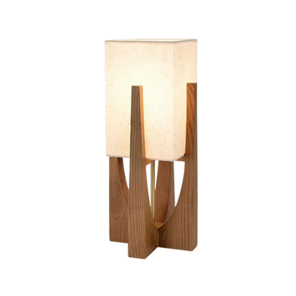 LIVARA Floor Lamp 52/82/145cm - Soft Lighting, Premium Design, Cotton-Linen Shade, Ash Wood Body with Brass Hardware - Walnut