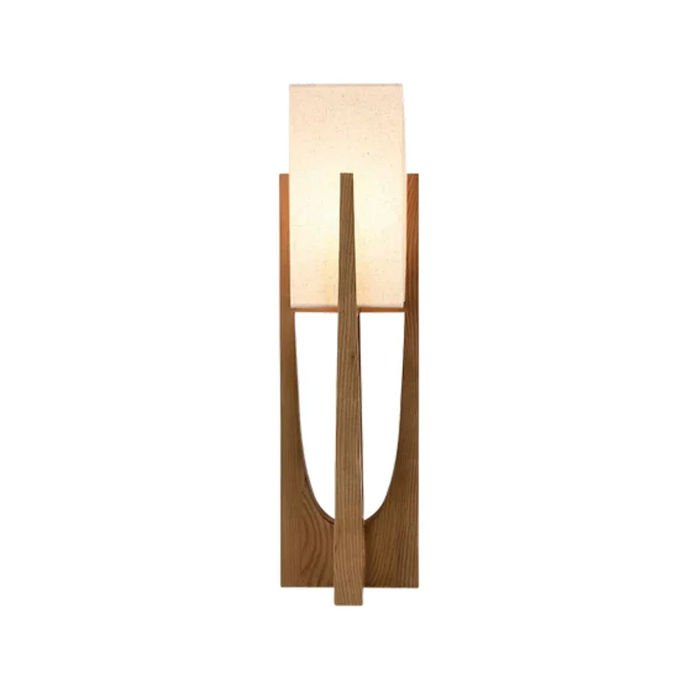 LIVARA Floor Lamp 52/82/145cm - Soft Lighting, Premium Design, Cotton-Linen Shade, Ash Wood Body with Brass Hardware - Walnut