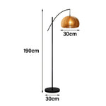 LIVARA Floor Lamp - Soft Ambient Lighting, Premium Design, Pumpkin-Style Shade with Metal & Marble Base - Black