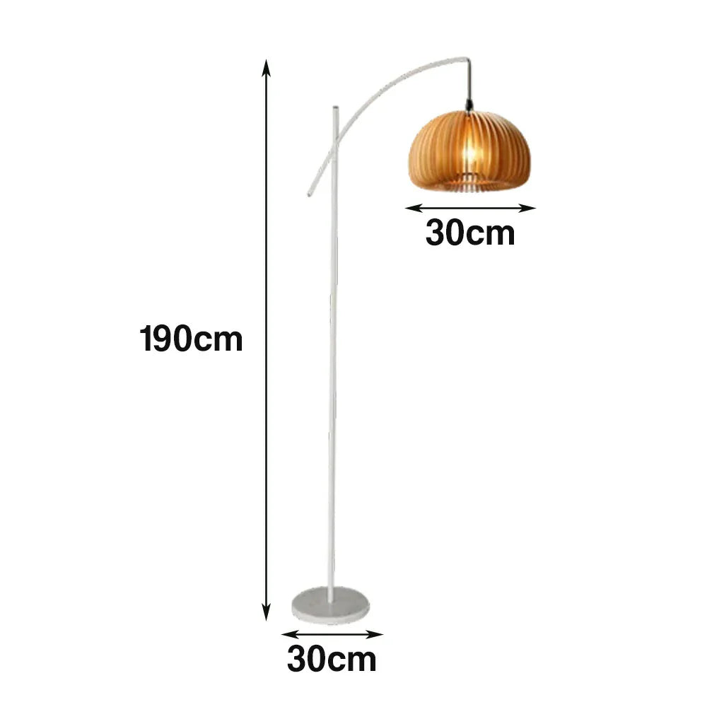LIVARA Floor Lamp - Soft Ambient Lighting, Premium Design, Pumpkin-Style Shade with Metal & Marble Base - White