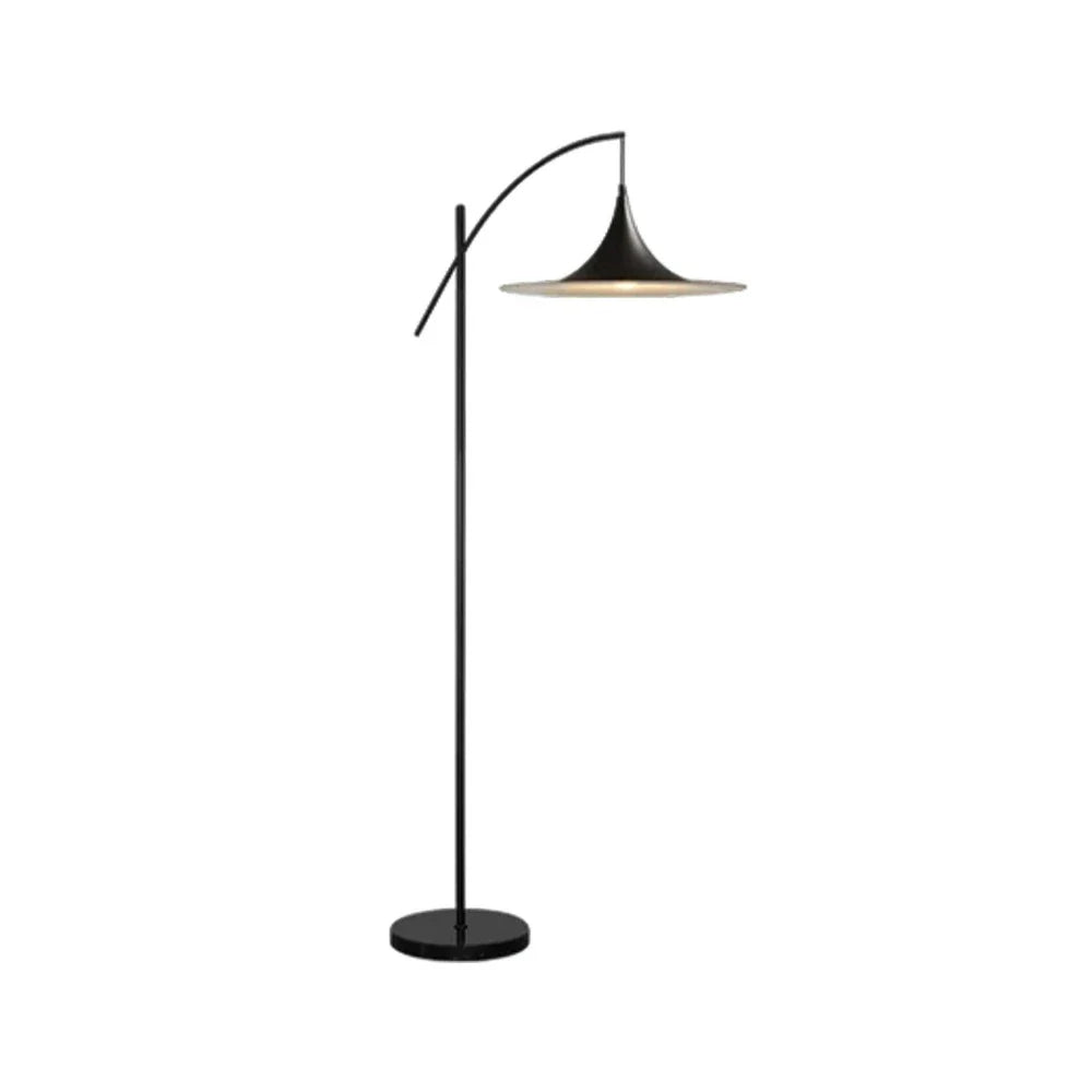 LIVARA Floor Lamp - Soft Ambient Lighting, Premium Design, UFO-Style Shade with Metal & Marble Base - Black