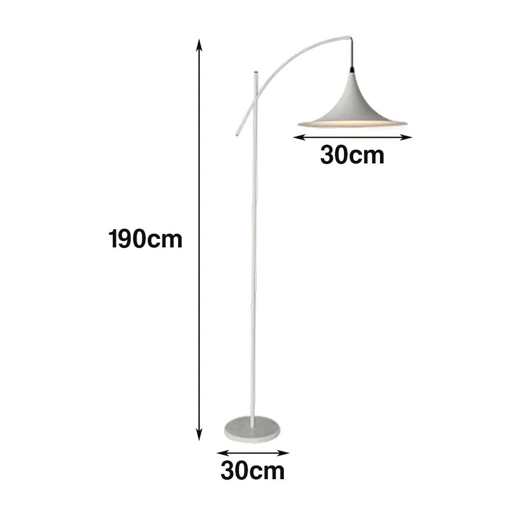 LIVARA Floor Lamp - Soft Ambient Lighting, Premium Design, UFO-Style Shade with Metal & Marble Base - White