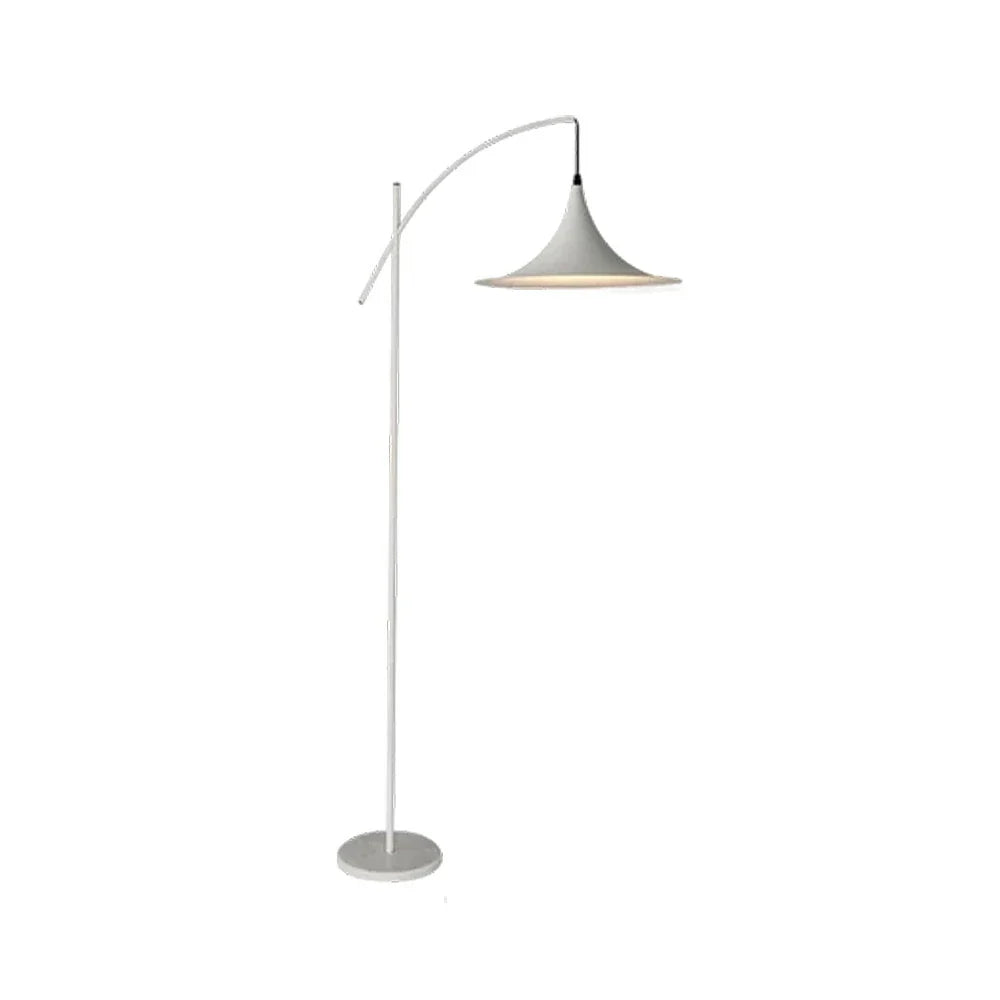 LIVARA Floor Lamp - Soft Ambient Lighting, Premium Design, UFO-Style Shade with Metal & Marble Base - White