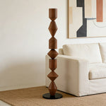 LIVARA Floor Lamp - Modern Style, Sleek Metal Body, E27 Bulb Design with Rounded Stable Base - Walnut