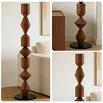 LIVARA Floor Lamp - Modern Style, Sleek Metal Body, E27 Bulb Design with Rounded Stable Base - Walnut