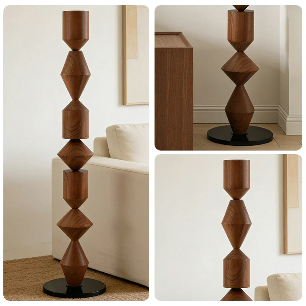LIVARA Floor Lamp - Modern Style, Sleek Metal Body, E27 Bulb Design with Rounded Stable Base - Walnut